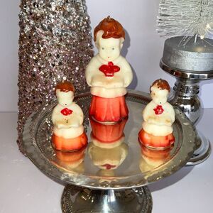 3 vintage Christmas Gurley candles Christmas Choir Socony Vacuum Oil Company